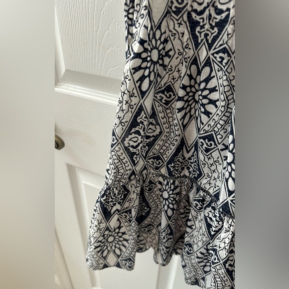 Free People Coastline Crochet Yoke Babydoll Dress Size 4 Gray Navy blue - Picture 5 of 13